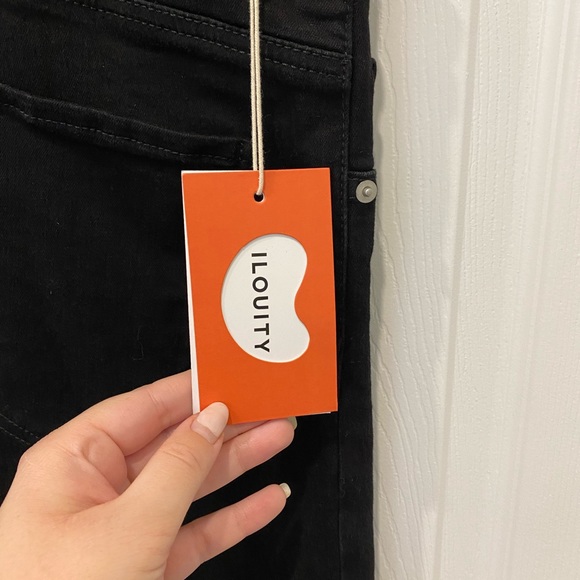 NWT Ilouity Black Wide Leg Maternity Jeans - Picture 7 of 12